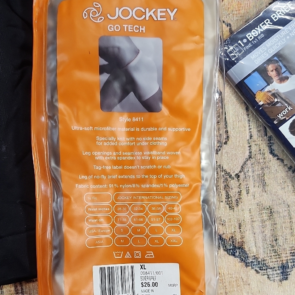 Jockey Go Tech Men's Black Boxer Briefs Black 2 Pack Breathable Moisture Wicking - Picture 3 of 6